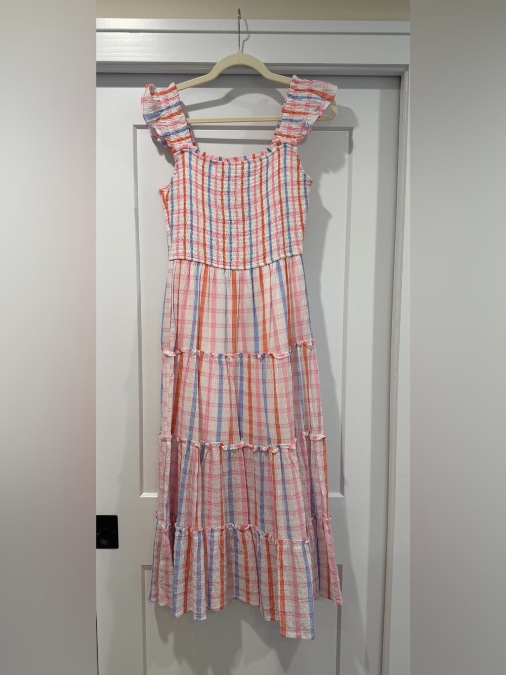 Storia Pink Multi-Stripe Tiered Sundress